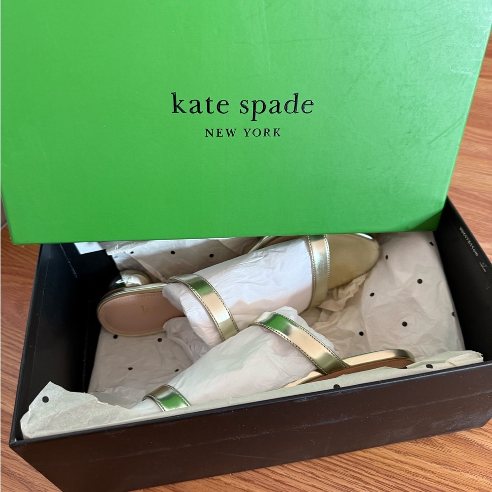 Kate Spade Metallic Gold Slides